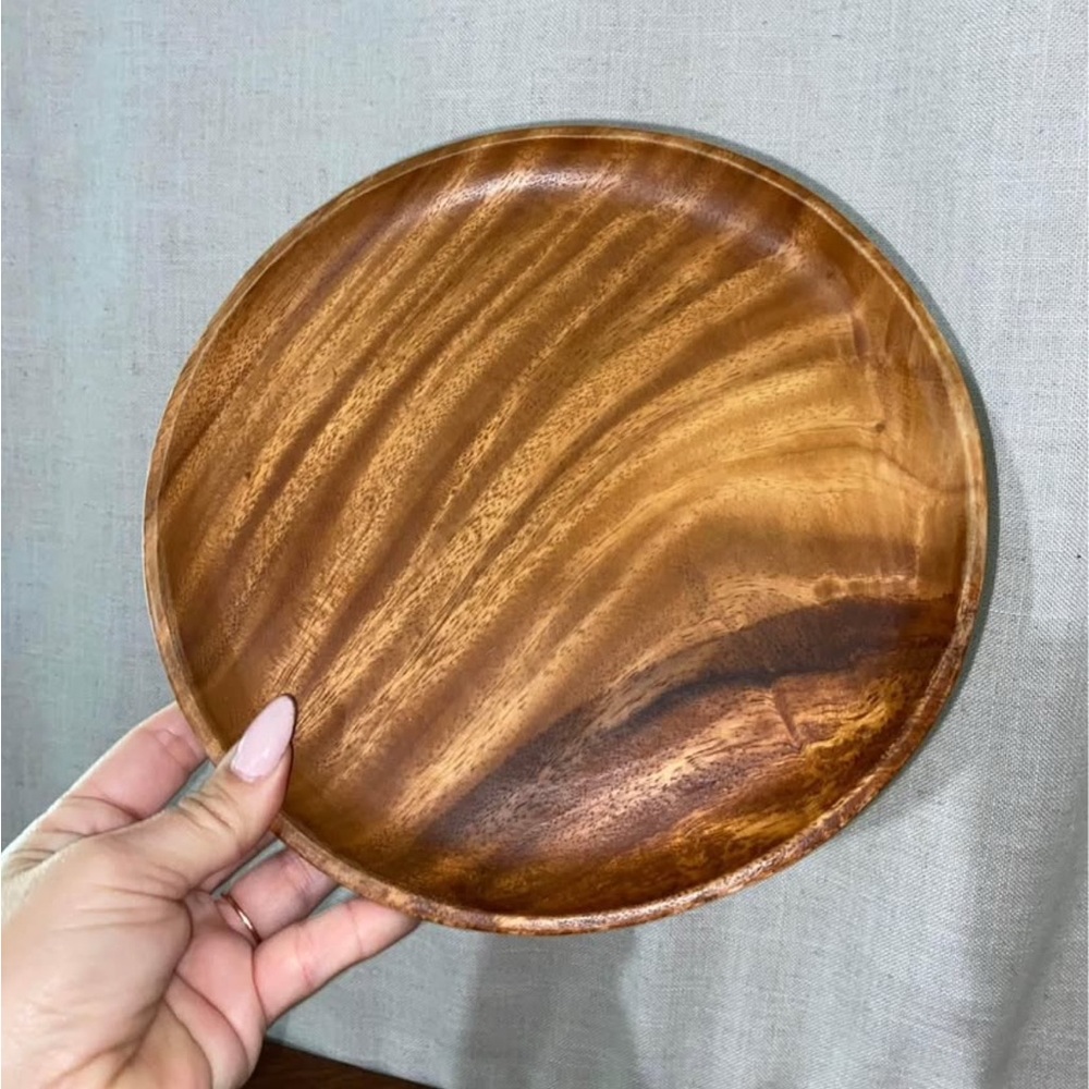 Vintage Teakwood Dining Plates